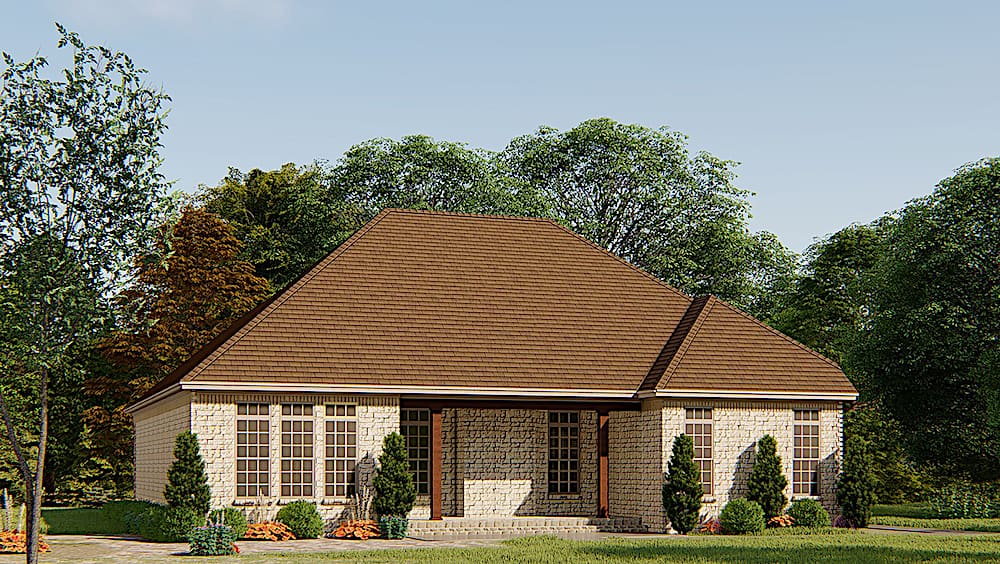 Rear View of this 4-Bedroom, 1783 Sq Ft Plan - 193-1139