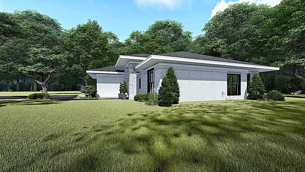 Right Side View of this 3-Bedroom, 1438 Sq Ft Plan - 193-1140