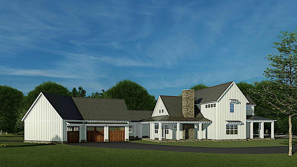 Rear View of this 5-Bedroom, 3934 Sq Ft Plan - 193-1141