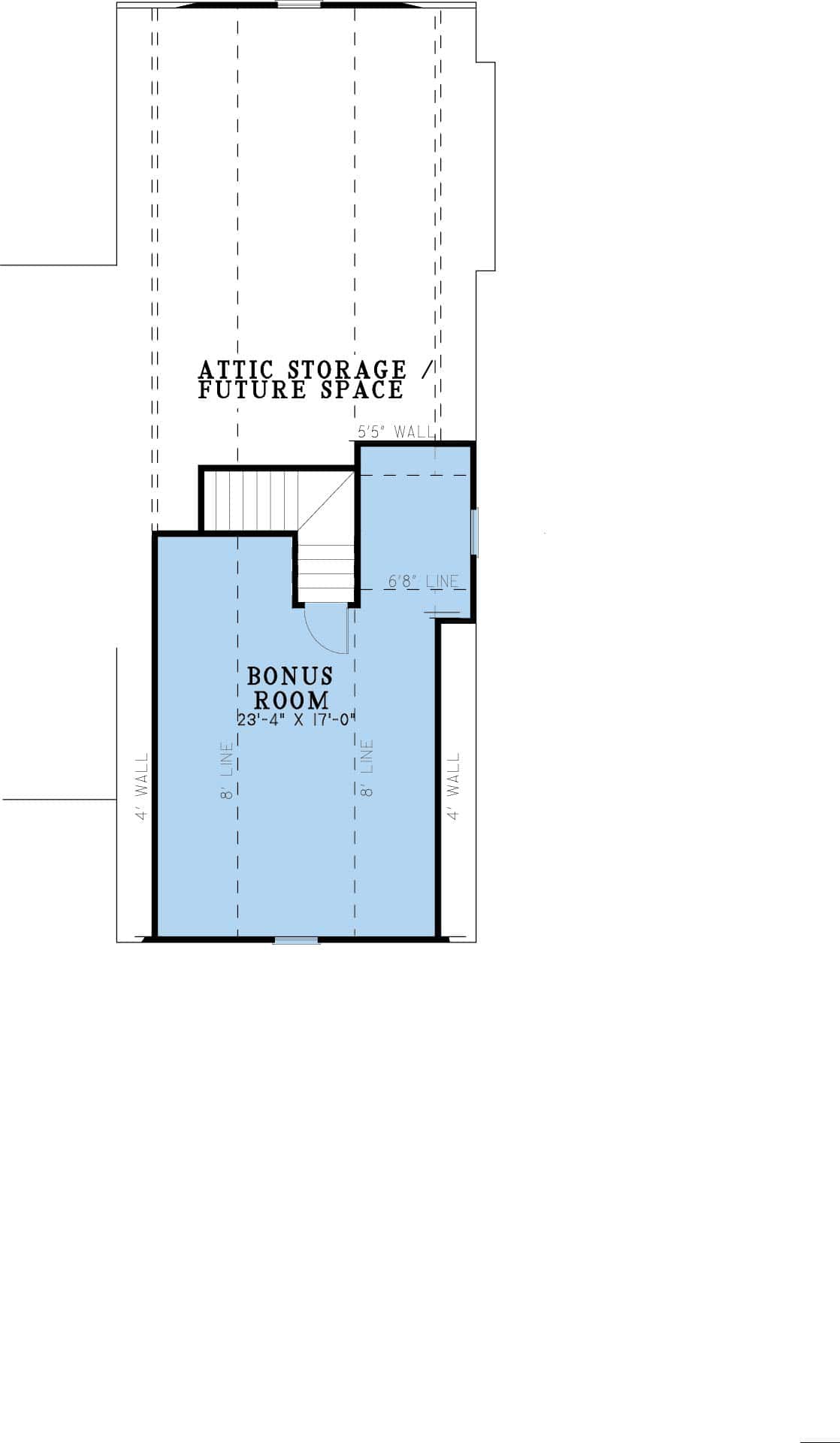 Floor Plan Bonus Room of Ranch Plan #193-1142