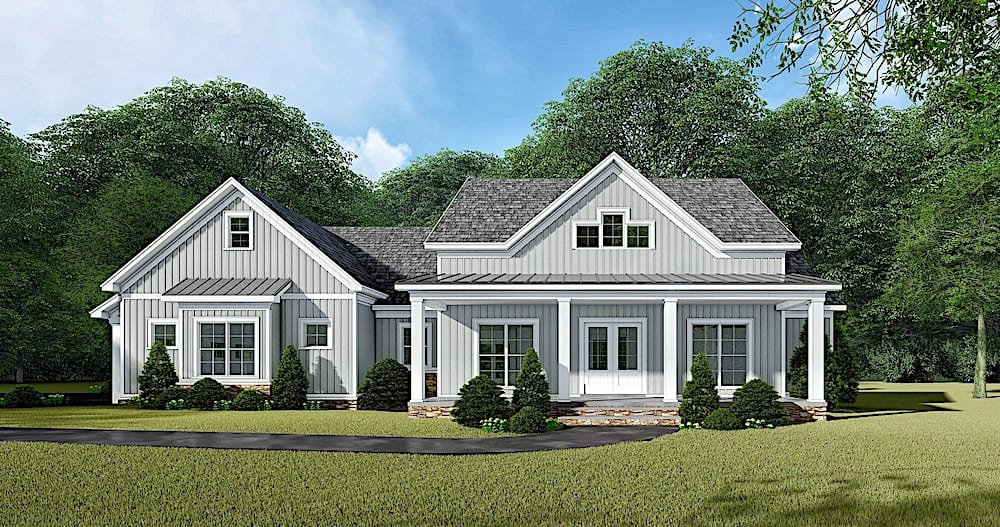 Front View of this 3-Bedroom, 2031 Sq Ft Plan - 193-1143