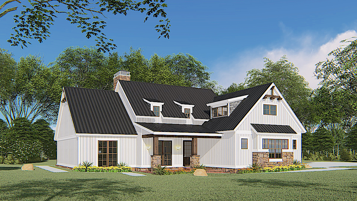 Left Side View of this 4-Bedroom, 1897 Sq Ft Plan - 193-1145