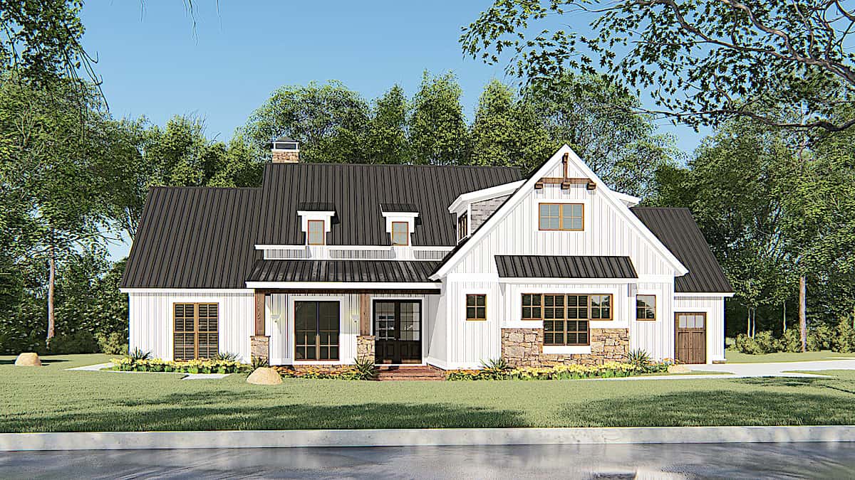 Front View of this 4-Bedroom, 1897 Sq Ft Plan - 193-1145