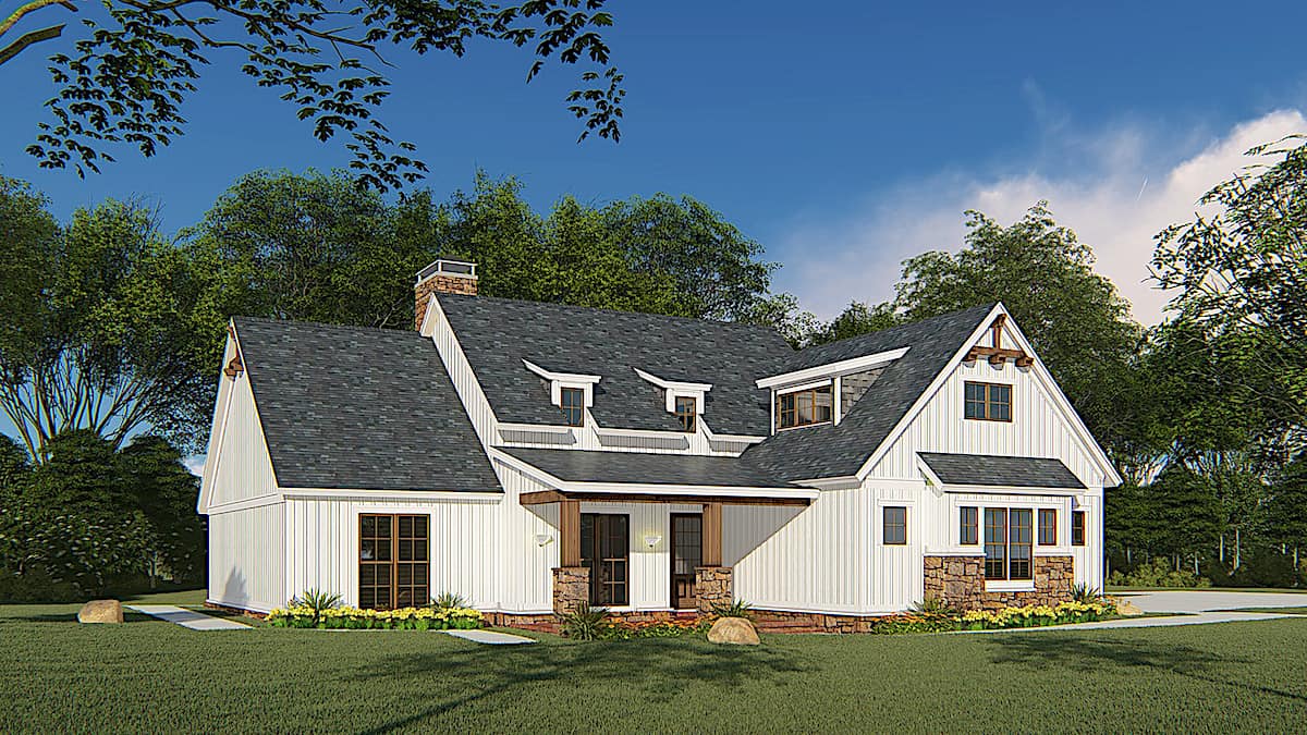 Left Side View of this 4-Bedroom, 1897 Sq Ft Plan - 193-1145
