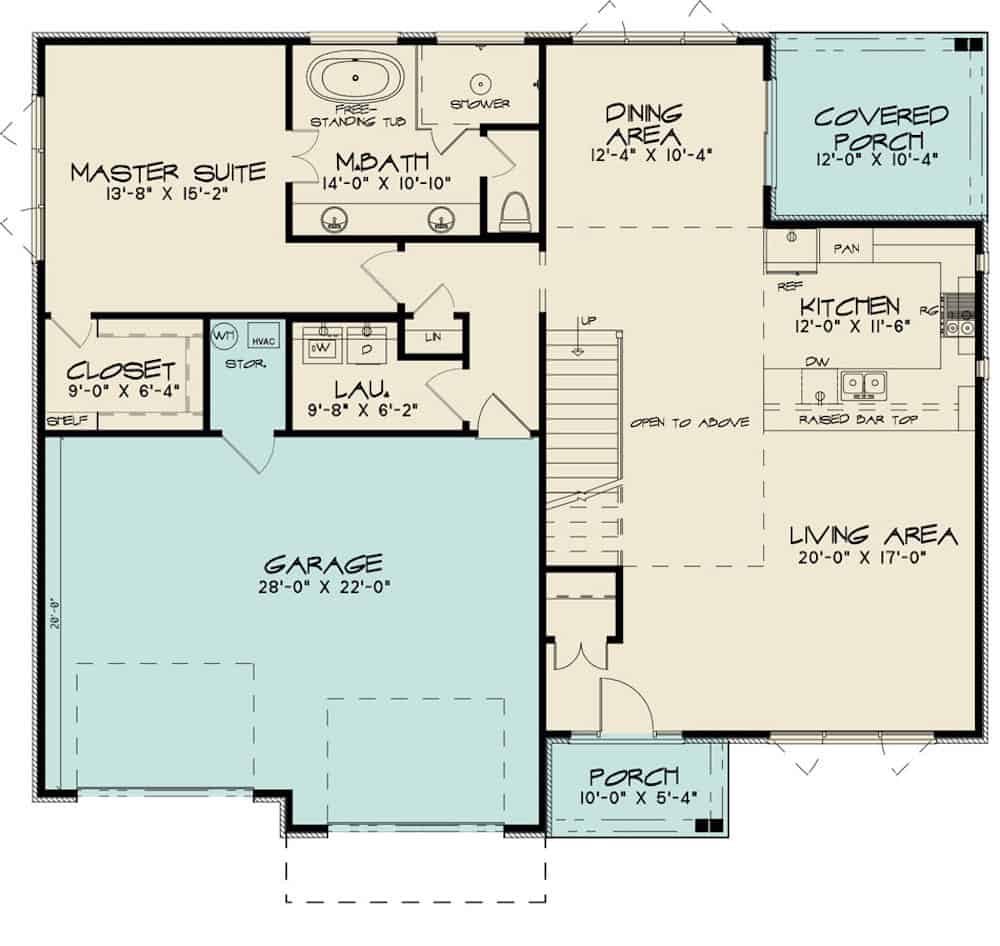 Floor Plan Main Level of Contemporary Plan #193-1146