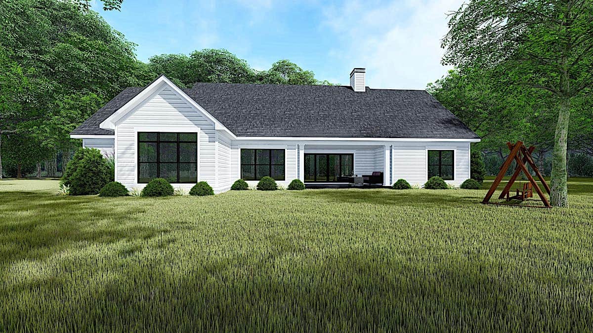 Rear View of this 4-Bedroom, 1967 Sq Ft Plan - 193-1151