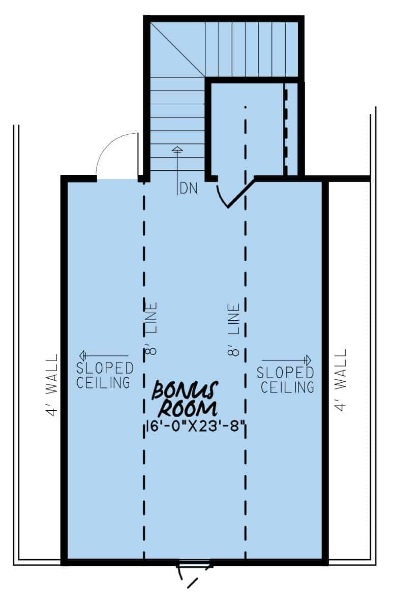 Floor Plan Upper Level of Acadian Plan #193-1152