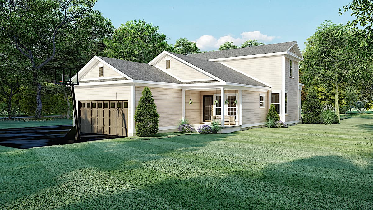 Rear View of this 3-Bedroom, 1680 Sq Ft Plan - 193-1155
