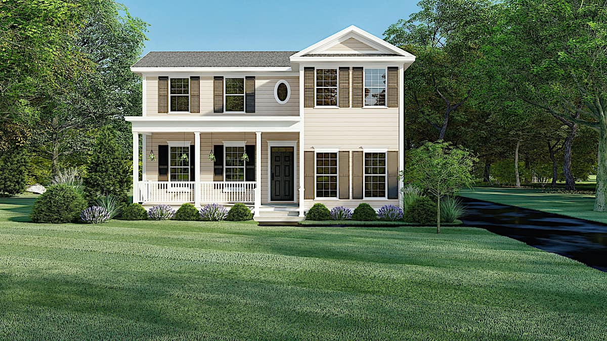 Front elevation of Country home (ThePlanCollection: House Plan #193-1155)