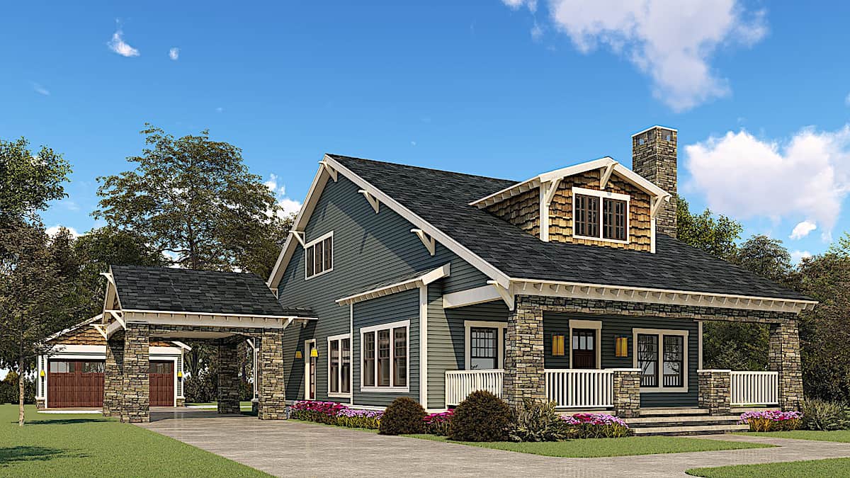 Left Side View of this 3-Bedroom, 2358 Sq Ft Plan - 193-1156