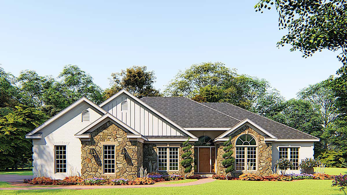 Ranch home (ThePlanCollection: Plan #193-1158)