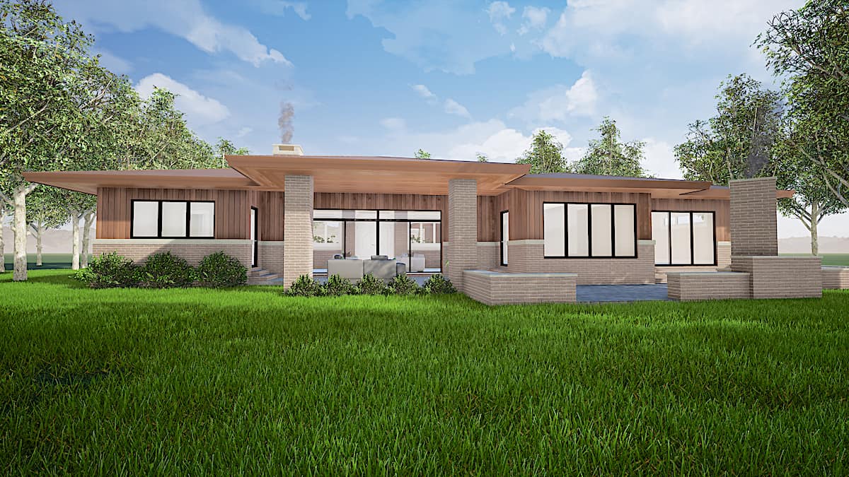 Rear View of this 3-Bedroom, 2344 Sq Ft Plan - 193-1159