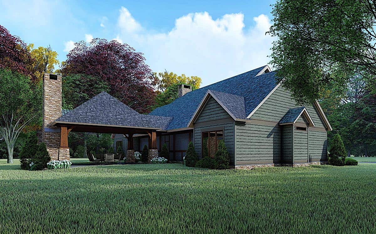 Side View of this 3-Bedroom, 2050 Sq Ft Plan - 193-1161