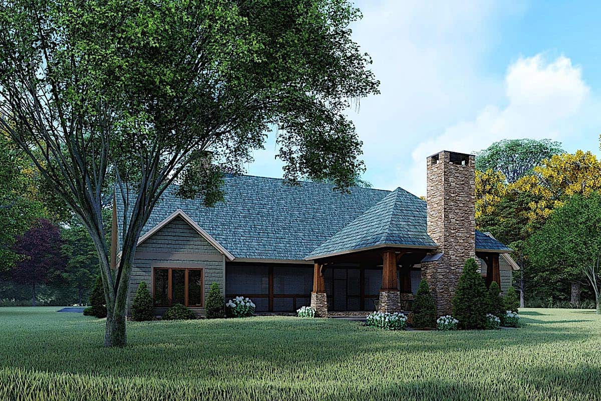 Rear View of this 3-Bedroom, 2050 Sq Ft Plan - 193-1161
