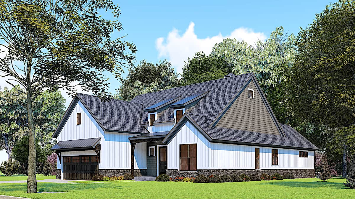 Side View of this 3-Bedroom, 1998 Sq Ft Plan - 193-1162