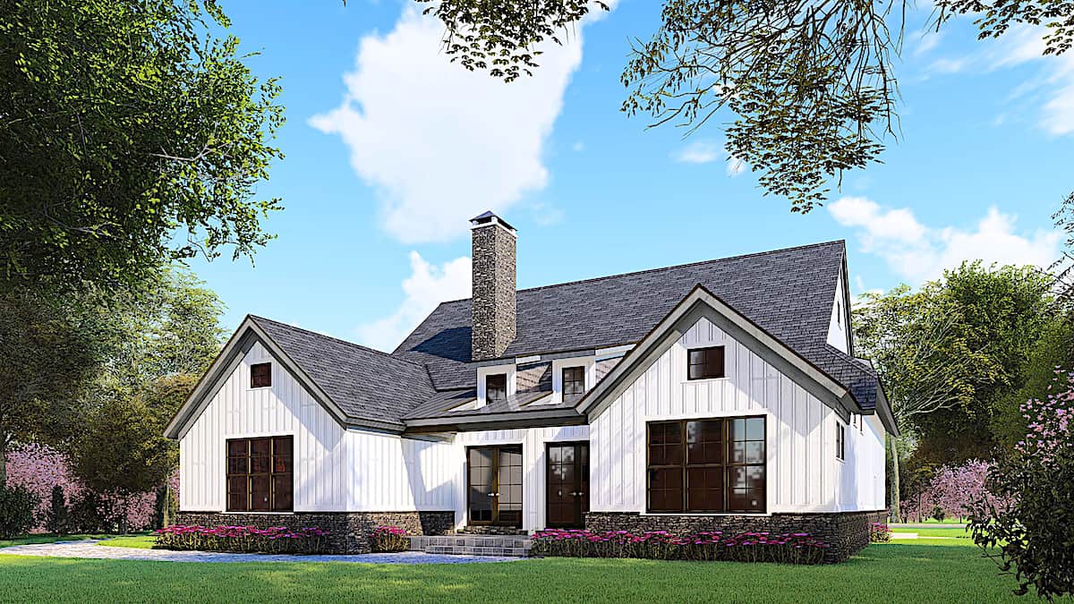 Rear View of this 3-Bedroom, 1998 Sq Ft Plan - 193-1162