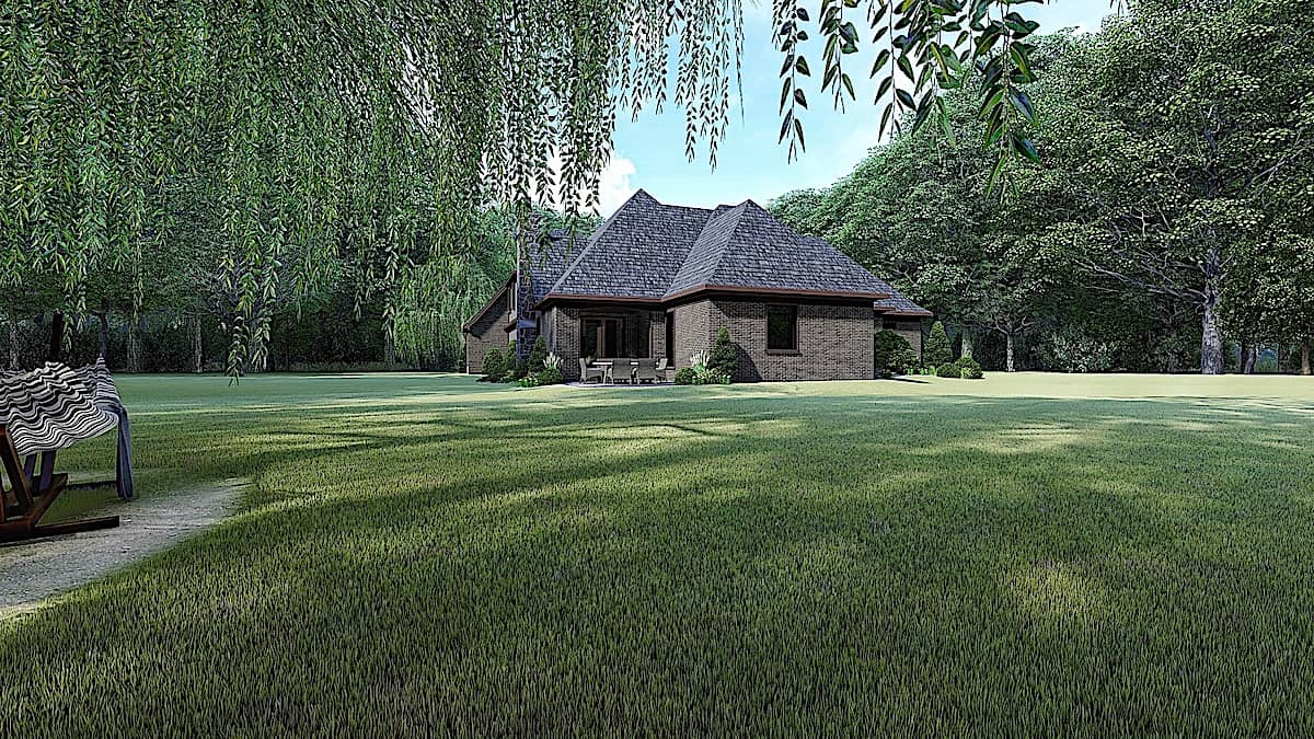 Rear View of this 3-Bedroom, 3020 Sq Ft Plan - 193-1163
