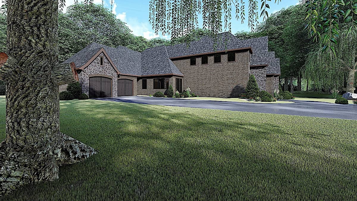 Left Side View of this 3-Bedroom, 3020 Sq Ft Plan - 193-1163