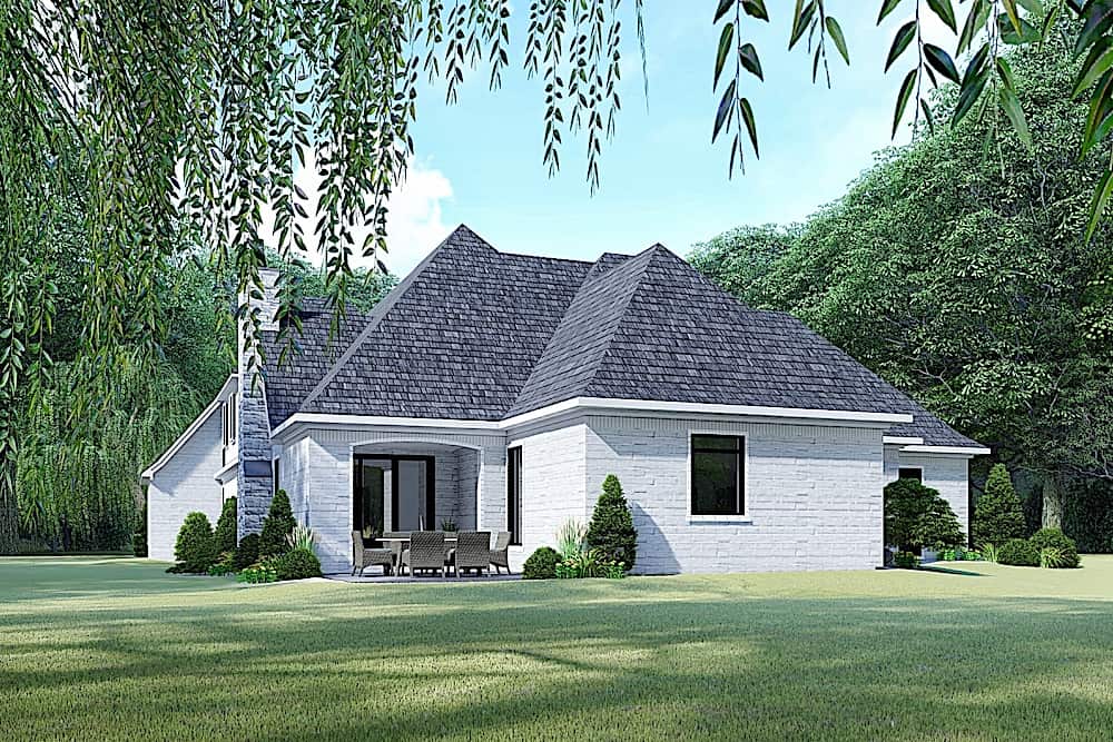 Rear View of this 3-Bedroom, 3020 Sq Ft Plan - 193-1163