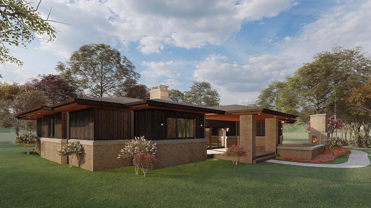 Right Side View of this 4-Bedroom, 2681 Sq Ft Plan - 193-1164