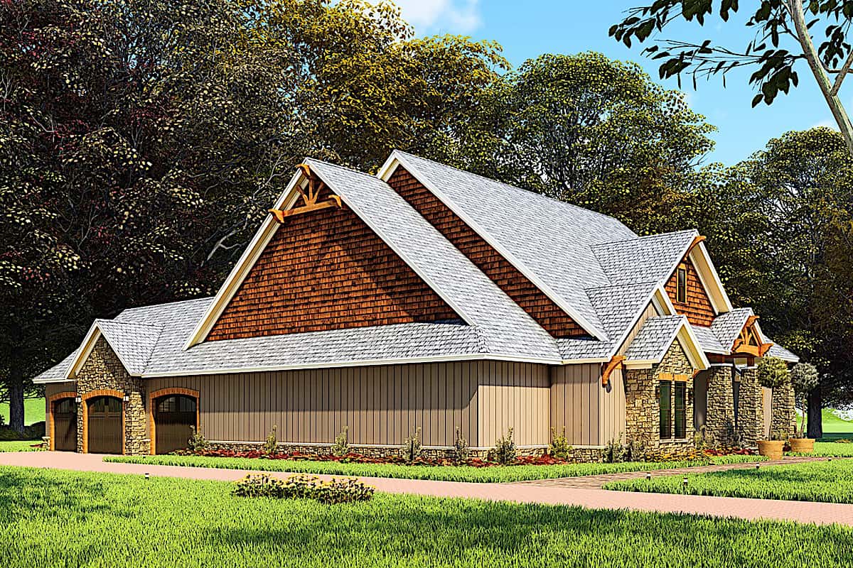 Left Side View of this 3-Bedroom, 3698 Sq Ft Plan - 193-1165