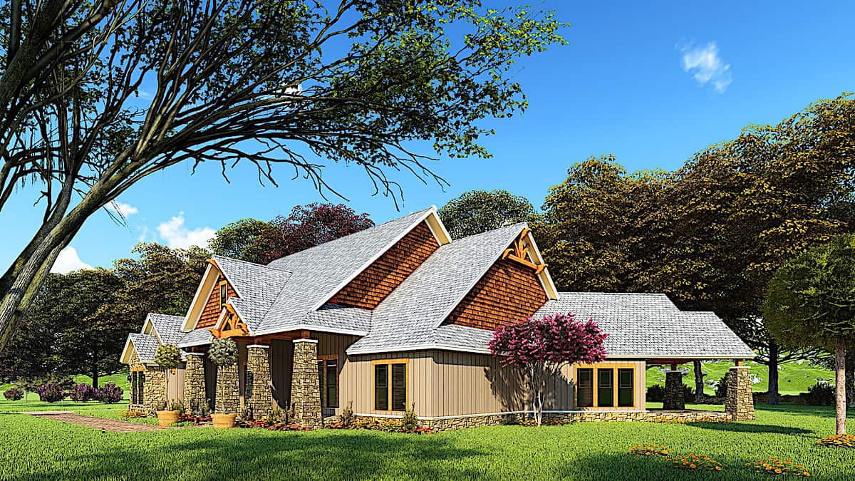Right Side View of this 3-Bedroom, 3698 Sq Ft Plan - 193-1165