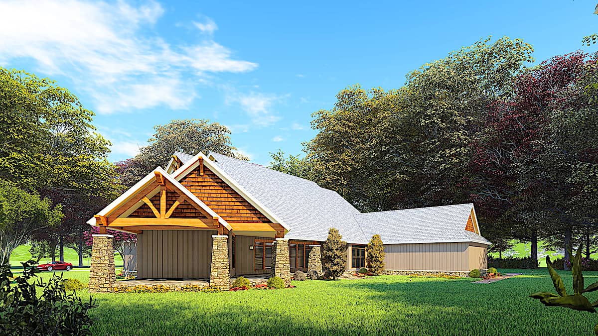 Side View of this 3-Bedroom, 3698 Sq Ft Plan - 193-1165