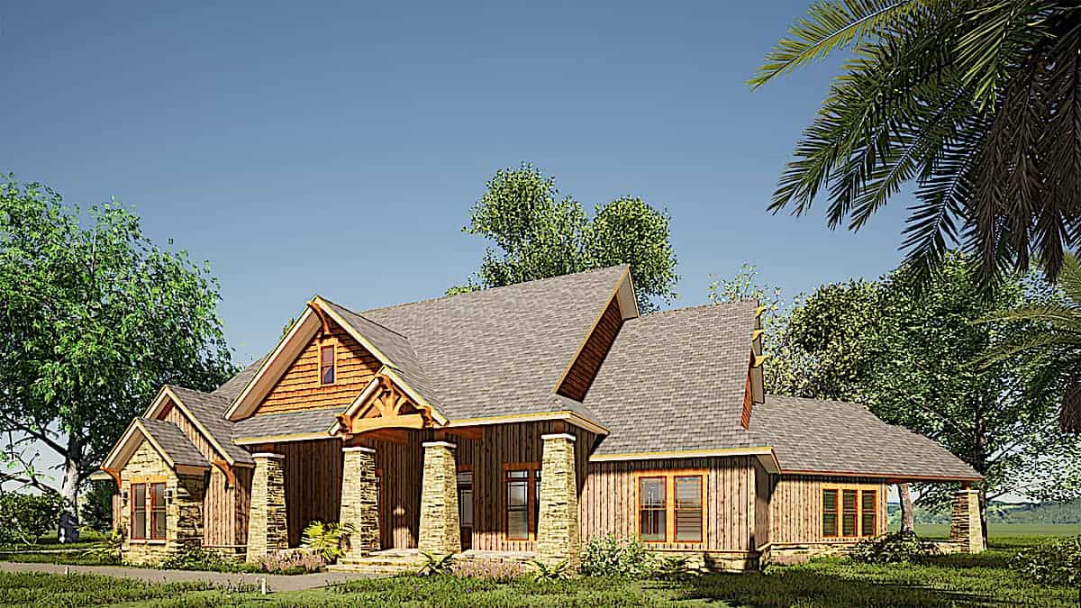 Right Side View of this 3-Bedroom, 3698 Sq Ft Plan - 193-1165