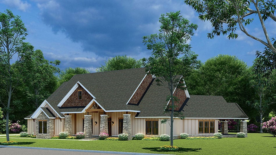 Right Side View of this 3-Bedroom, 3698 Sq Ft Plan - 193-1165