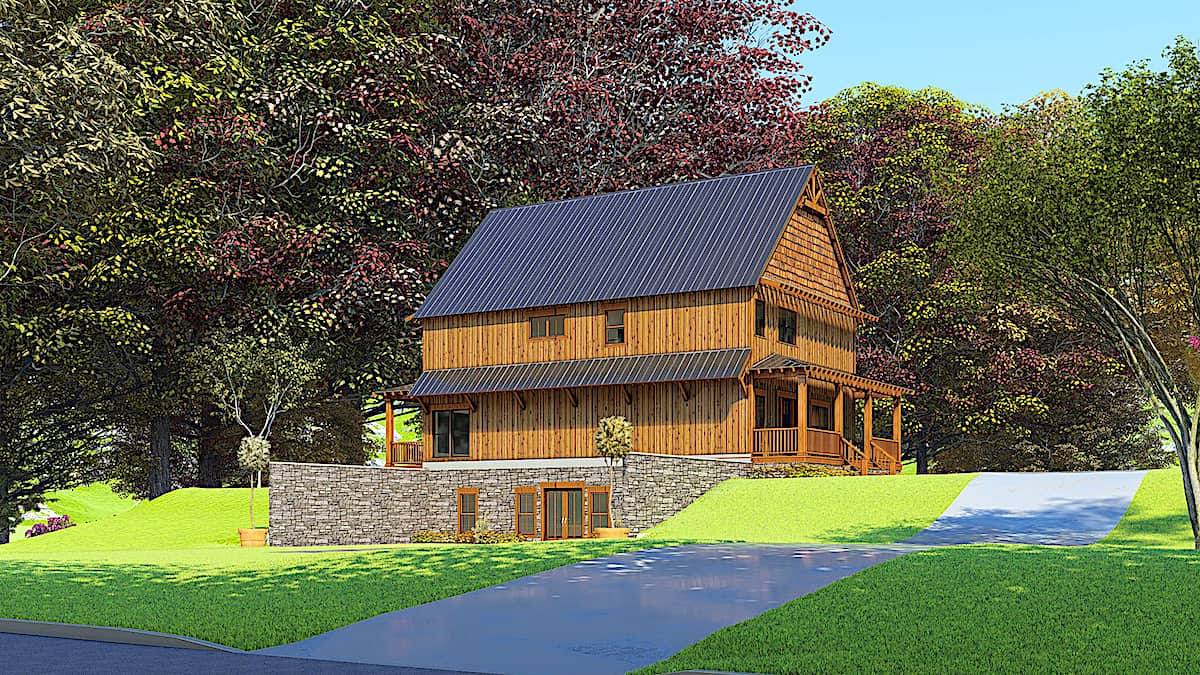 Side View of this 5-Bedroom, 3903 Sq Ft Plan - 193-1166