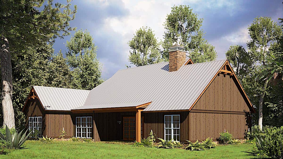 Rear View of this 4-Bedroom, 1897 Sq Ft Plan - 193-1168