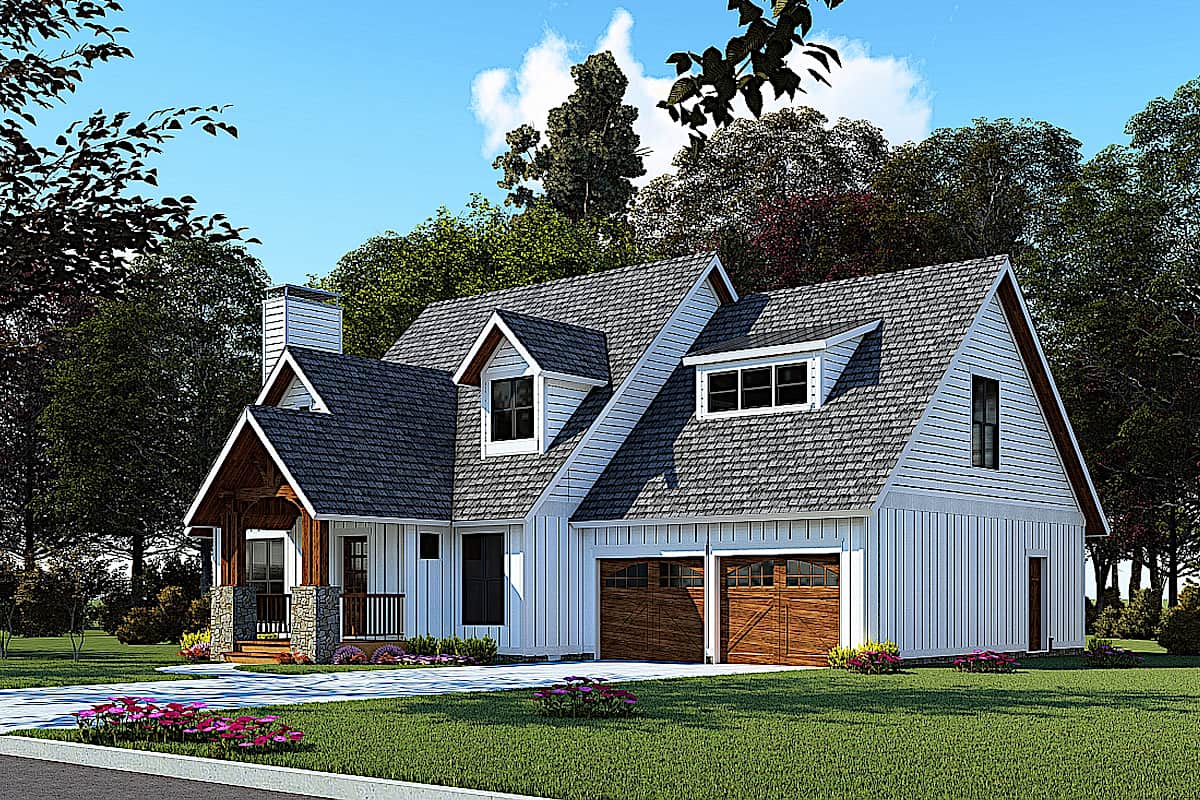 Right Side View of this 3-Bedroom, 1986 Sq Ft Plan - 193-1169