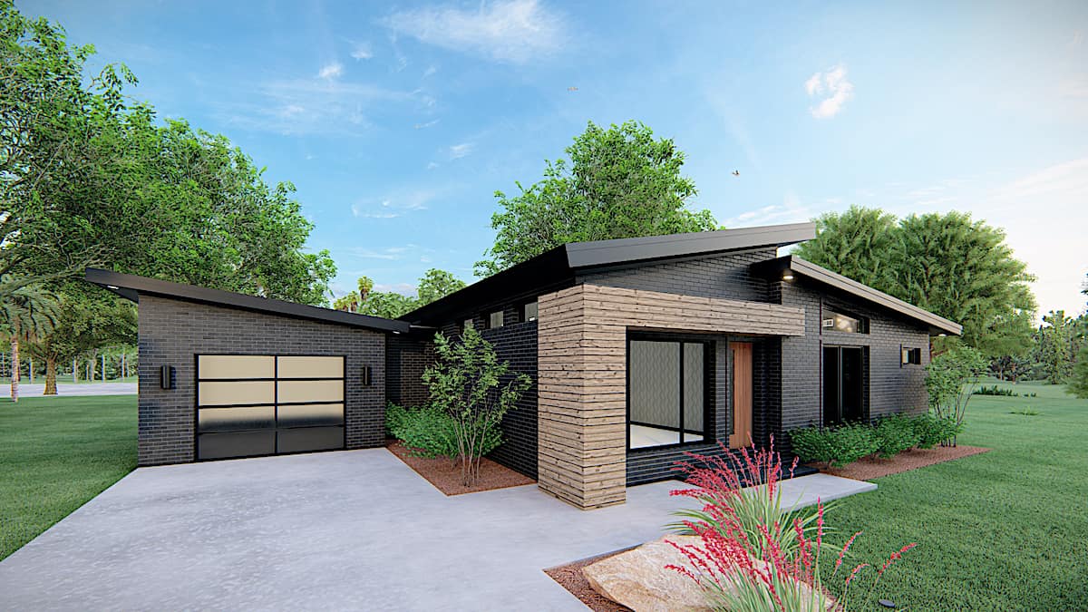 Left Side View of this 3-Bedroom, 1131 Sq Ft Plan - 193-1170