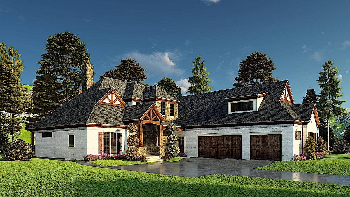 Left Side View of this 4-Bedroom, 3366 Sq Ft Plan - 193-1171