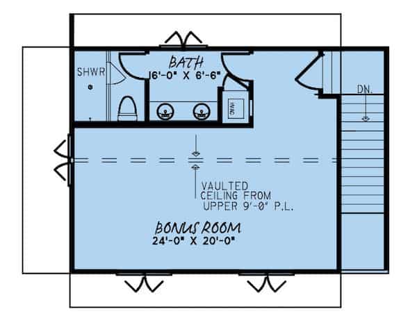 Floor Plan Bonus Room of Ranch Plan #193-1172