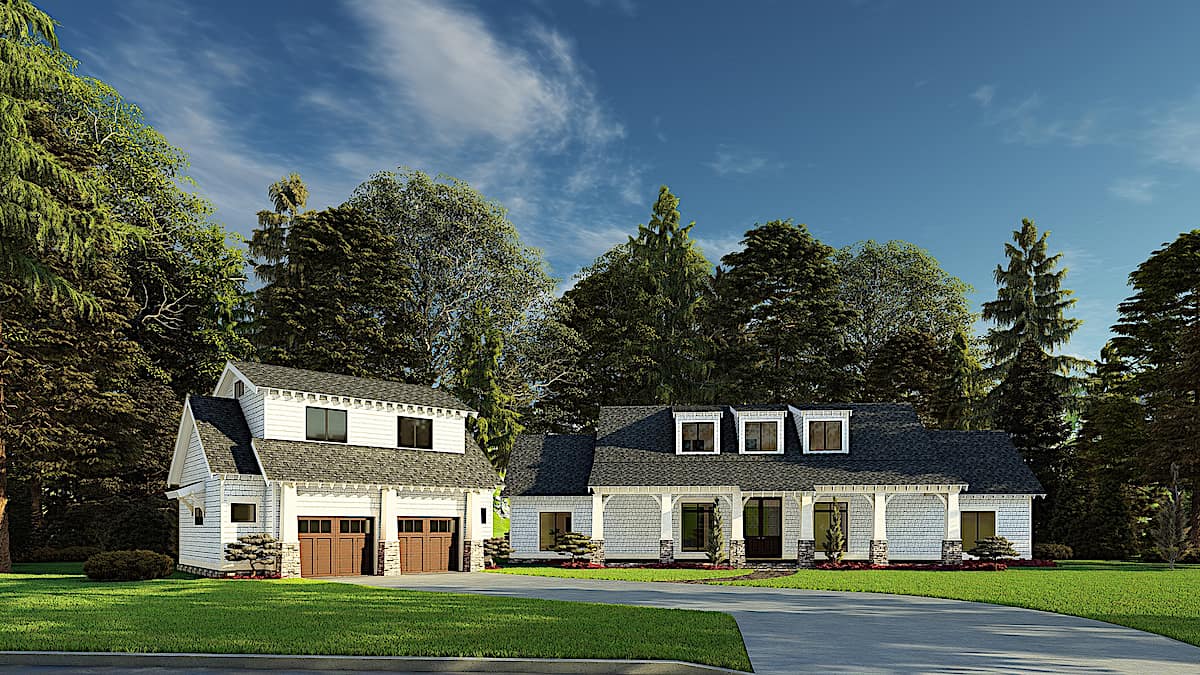 Front View of this 3-Bedroom, 2050 Sq Ft Plan - 193-1172