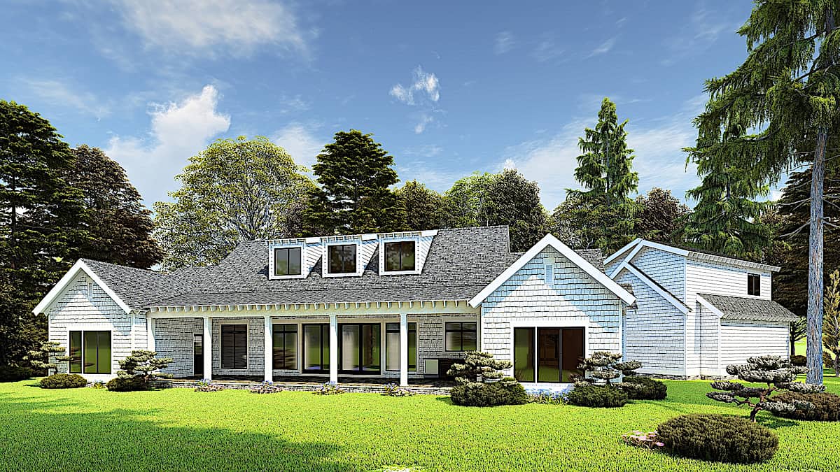 Rear View of this 3-Bedroom, 2050 Sq Ft Plan - 193-1172