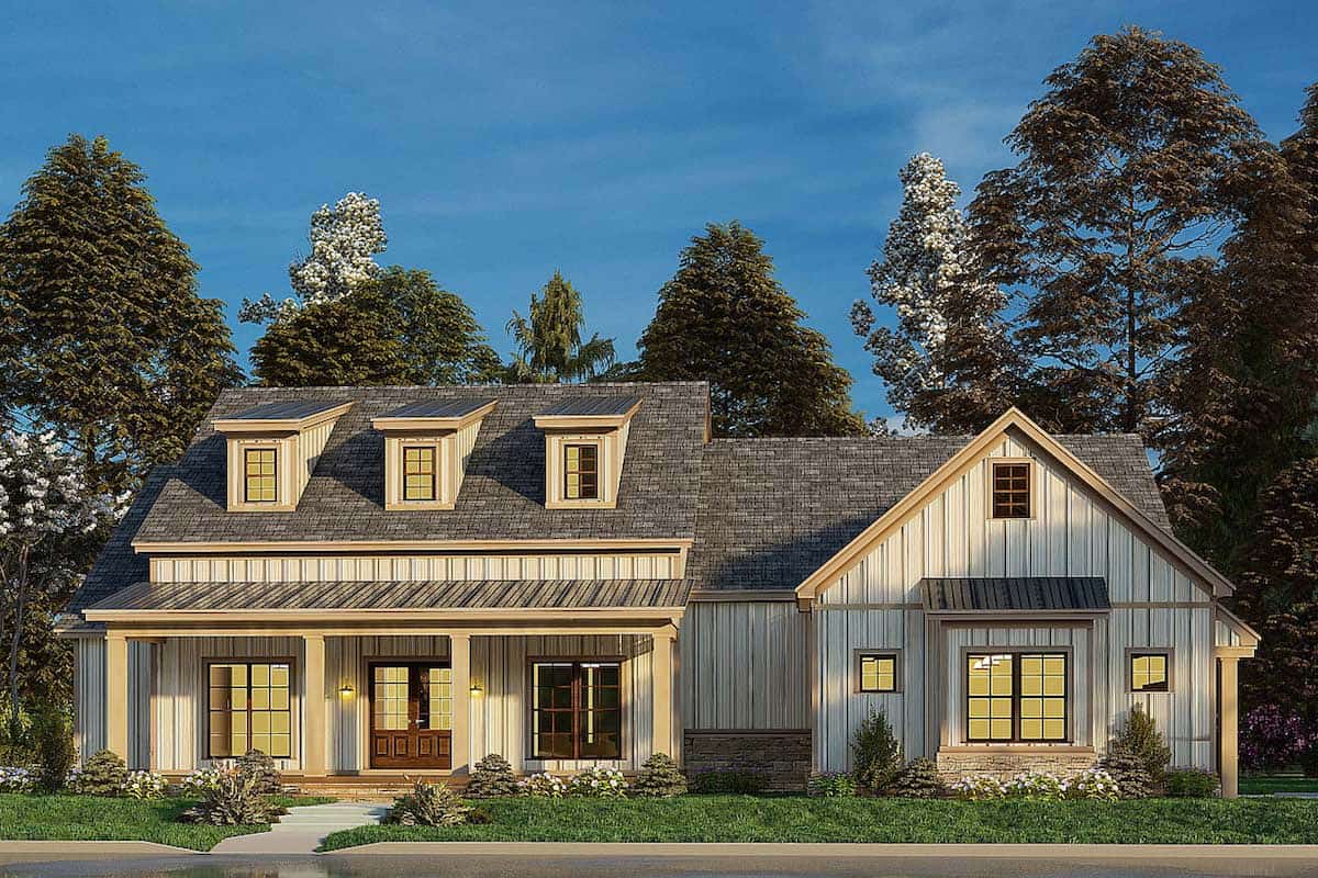 Front View of this 3-Bedroom, 2343 Sq Ft Plan - 193-1177