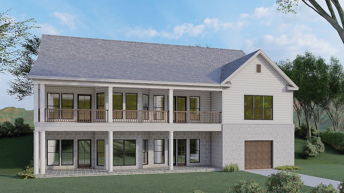 Rear View of this 3-Bedroom, 2088 Sq Ft Plan - 193-1178