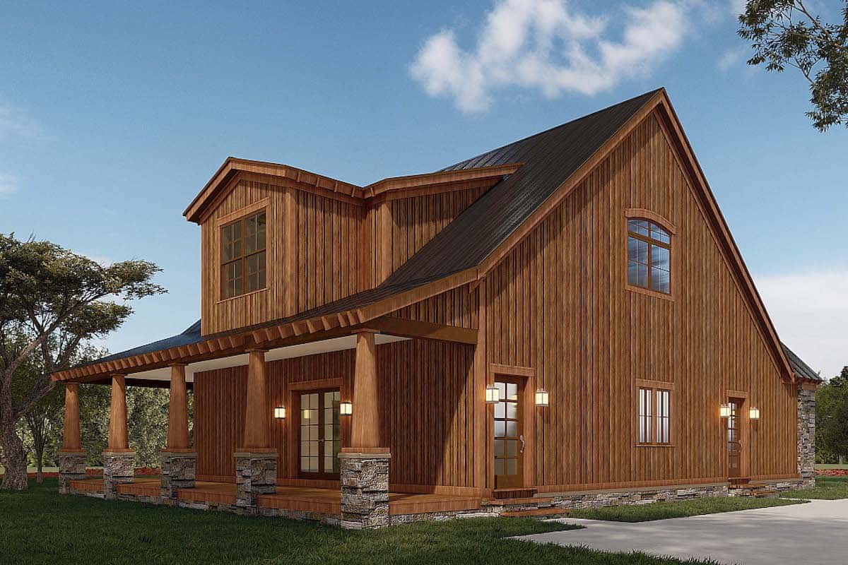 Left Side View of this 3-Bedroom, 2006 Sq Ft Plan - 193-1179