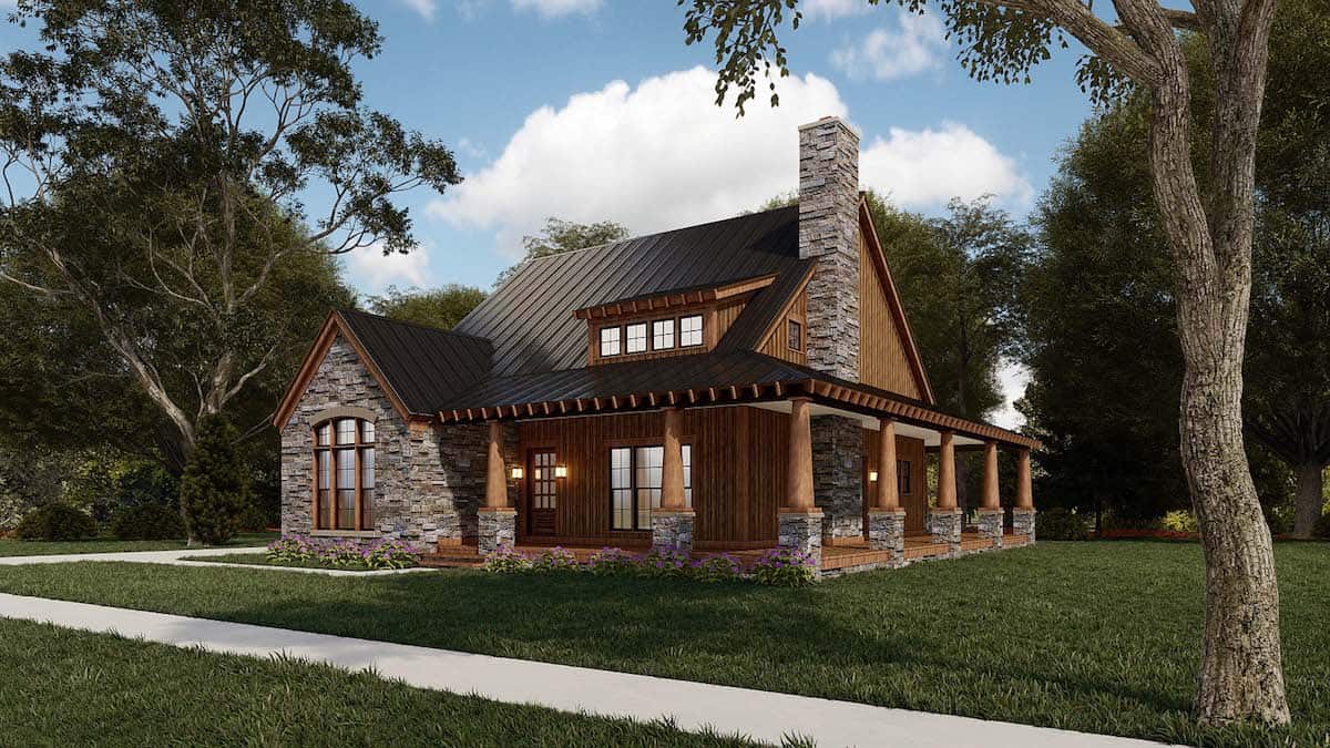 Right Side View of this 3-Bedroom, 2006 Sq Ft Plan - 193-1179