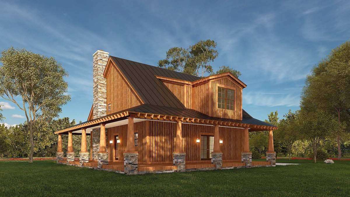 Rear View of this 3-Bedroom, 2006 Sq Ft Plan - 193-1179