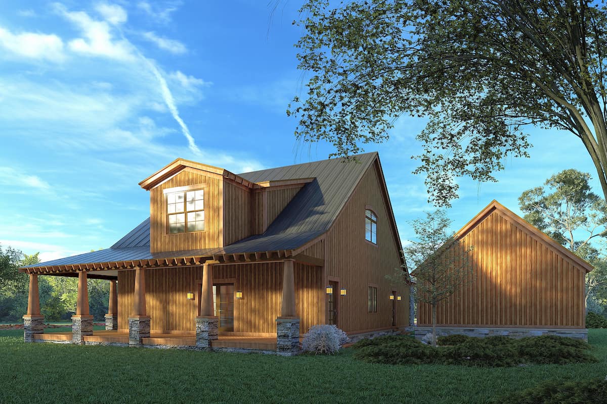 Rear View of this 3-Bedroom, 2006 Sq Ft Plan - 193-1179