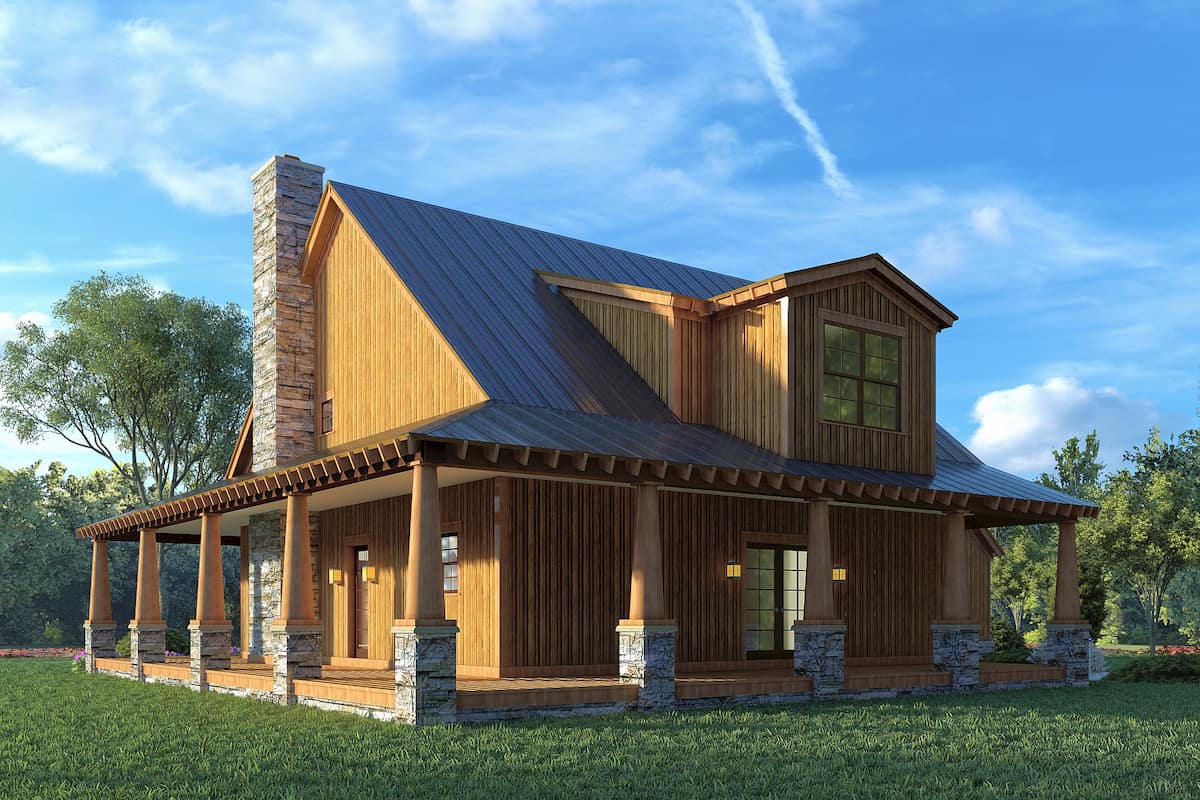Rear View of this 3-Bedroom, 2006 Sq Ft Plan - 193-1179