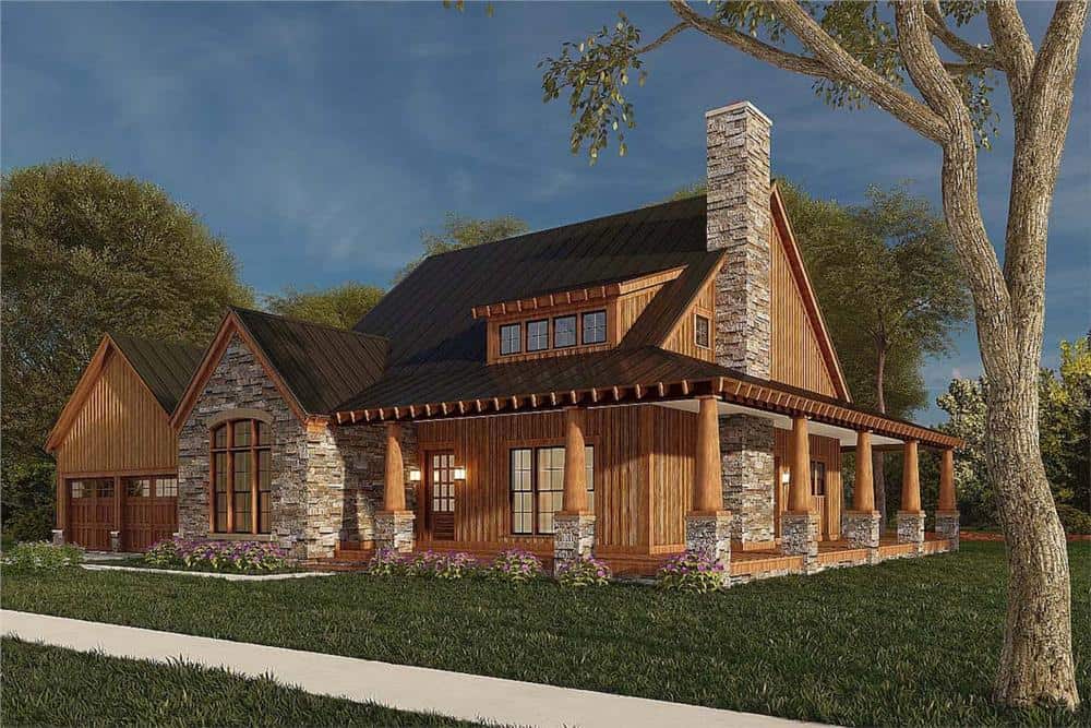 Right Side View of this 3-Bedroom, 2006 Sq Ft Plan - 193-1179