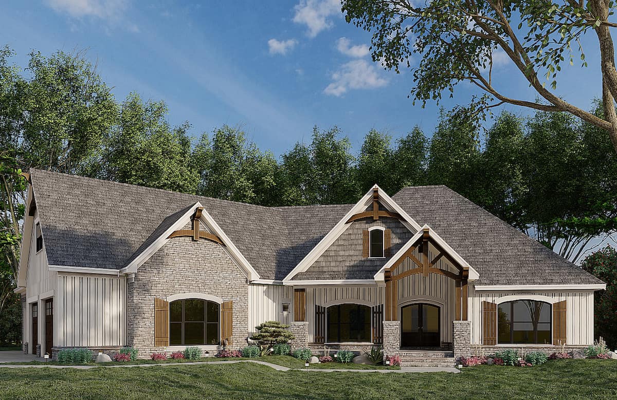 European style home (ThePlanCollection: Plan #193-1180)