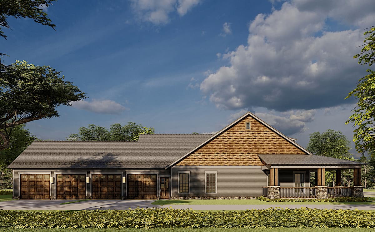 Left Side View of this 2-Bedroom, 1805 Sq Ft Plan - 193-1181