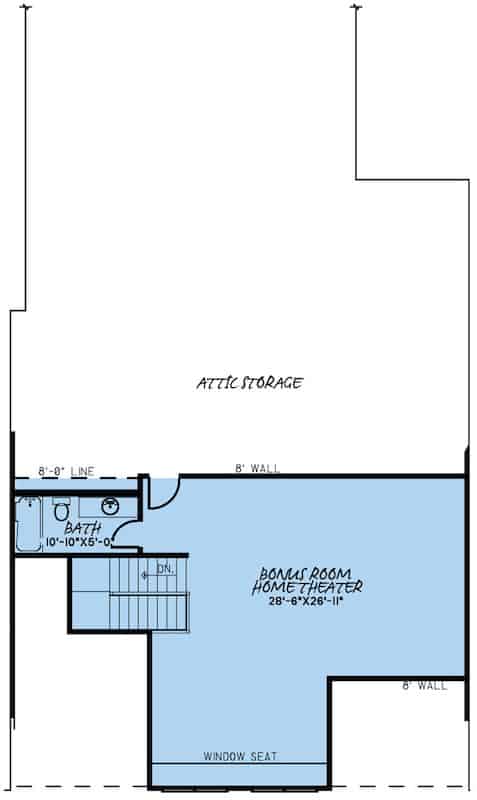 Floor Plan Bonus Room of Ranch Plan #193-1181