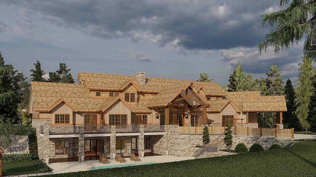 Rear View of this 4-Bedroom, 6837 Sq Ft Plan - 193-1182