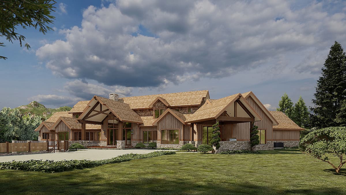 Rear View of this 4-Bedroom, 6837 Sq Ft Plan - 193-1182